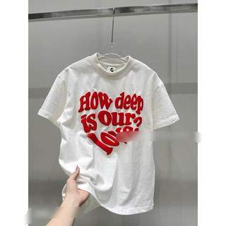 ÁO PHÔNG TRẮNG TIM ĐỎ PHỐI CHỮ