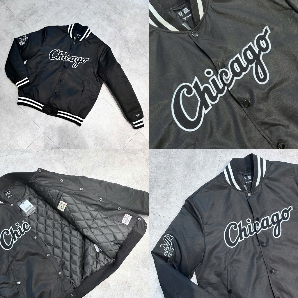 [Chính Hãng] Áo Khoác New Era CHICAGO ĐEN THÊU **14397317** Bomber New Era - New Era Chính Hãng Full