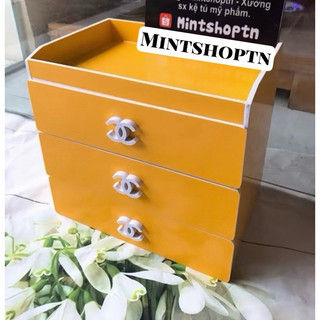 tủ mini 4 tầng vàng đựng mỹ phẩm