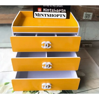 tủ mini 4 tầng vàng đựng mỹ phẩm