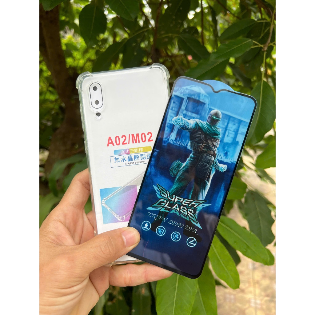 Ốp chống sốc kèm cường lực thường full màn Samsung A02 M02 A02S M02S A03 A03S A04 M13 A04S A05 A05S 