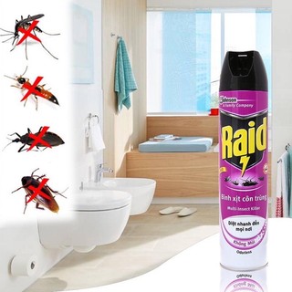 Bình xịt muỗi xịt côn trùng Raid 600ml/chai- Vòi xịt képhương chanh,hương lavender
