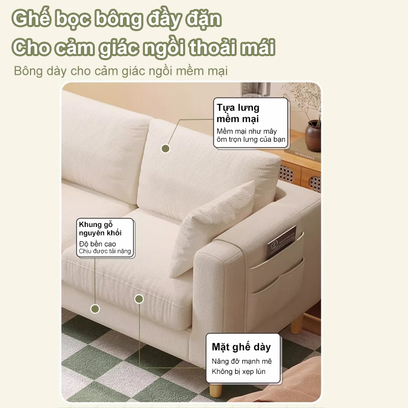 HEINO Ghế sofa bền đẹp thoải mái khung gỗ chắc chắn chịu lực lớn sofa phòng khách  Bắc Âu hiện đại | BigBuy360 - bigbuy360.vn