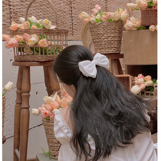 Kẹp Nơ Ren Thêu Tiểu Thư