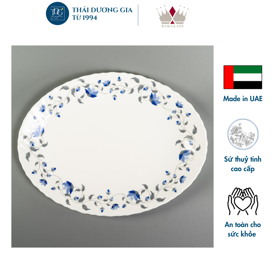 Đĩa bầu dục to 32cm Rak sứ thủy tinh cao cấp UAE Glass Helena-174 - Thái Dương Gia