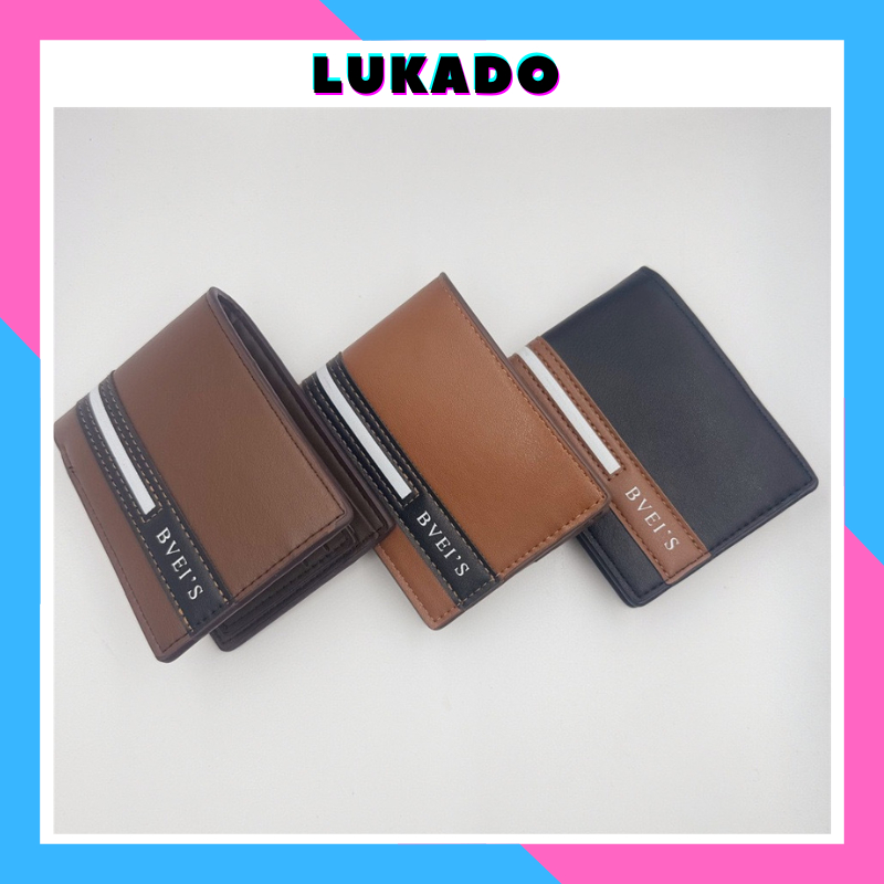 Ví nam cao cấp đựng tiền giá rẻ nhiều ngăn thời trang Hàn Quốc đẹp da PU dáng ngang LUKADO VN79