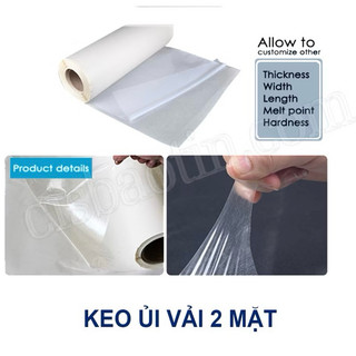 Keo ủi 2 mặt khổ 48cm set 2yard loại tốt - Băng keo 2 mặt ép nhiệt dùng ép áo, logo, phù hiệu, ép lai cổ áo...