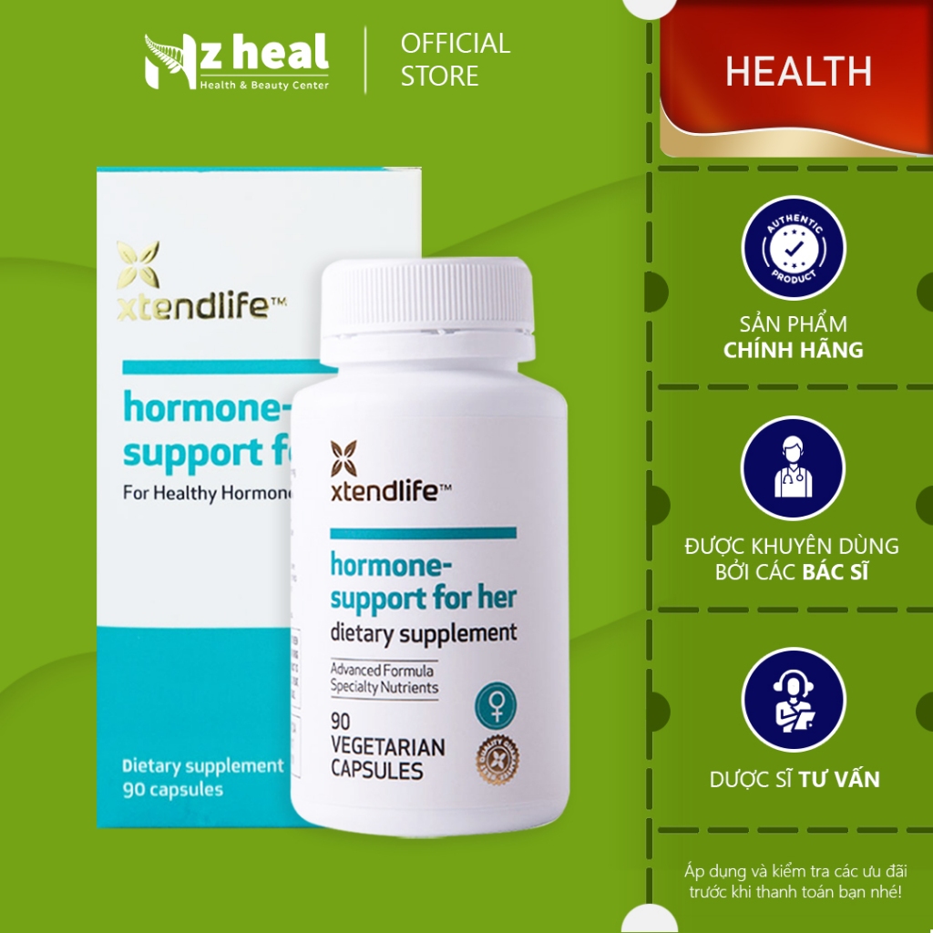 Viên uống tăng cường nội tiết tố nữ tự nhiên Xtend-Life Hormone Support For Her 90 viên
