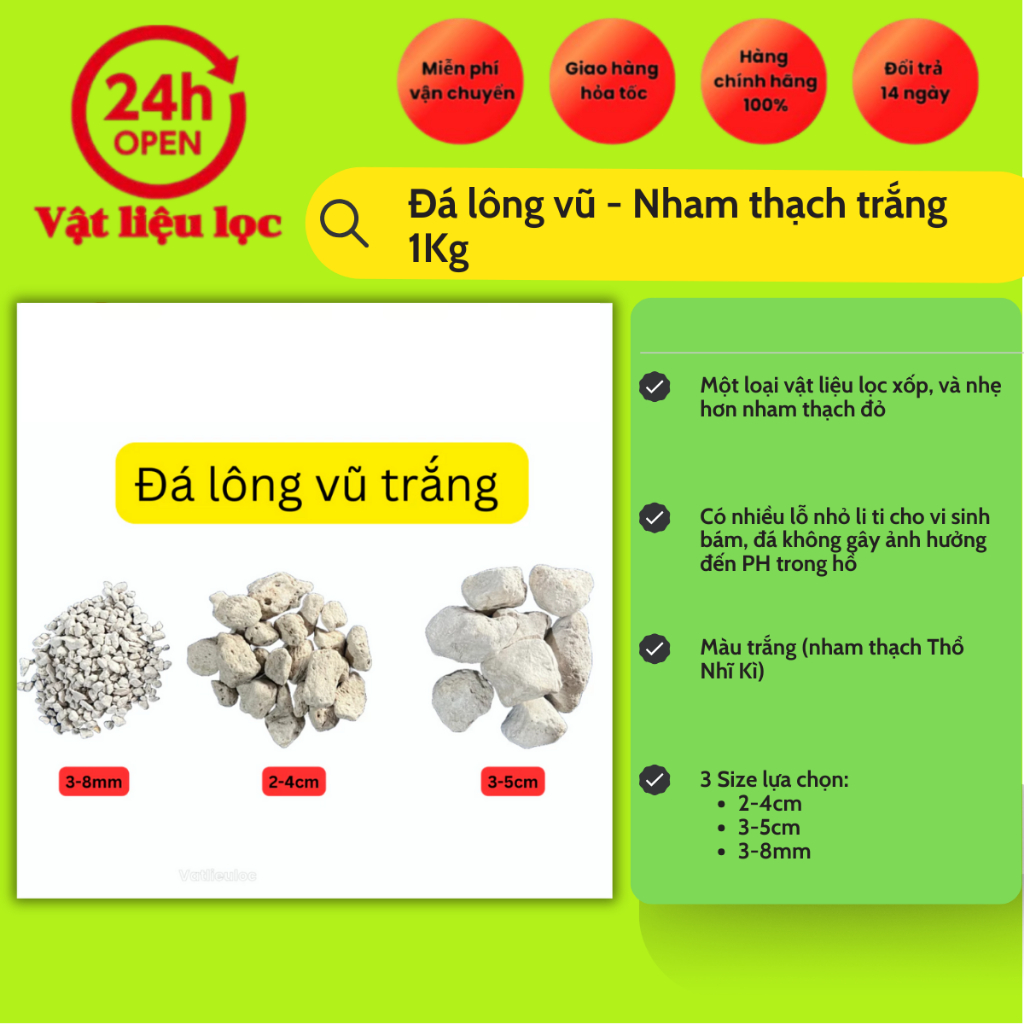 Đá lông vũ - Nham thạch trắng 1KG