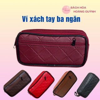 Ví nữ cầm tay 3 ngăn vải da mềm, bóp nữ 3 ngăn siêu bền, nhiều màu sắc (ngẫu nhiên).