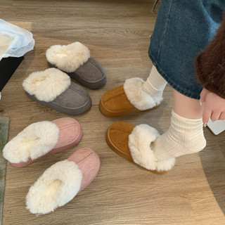 [M03] TĂNG SIZE Giày Sục Cổ Lông Vũ Mềm Mịn Đế Cao QCCC màu basic