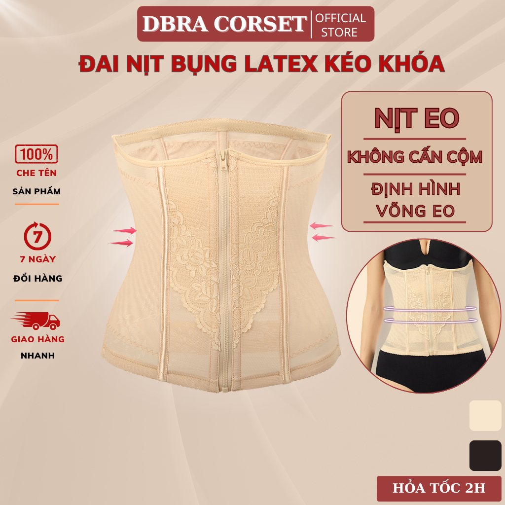 Gen Nịt Bụng Khóa Kéo Định Hình Vòng Eo Có Thanh Chống Cuộn DBRA CORSET LT.01
