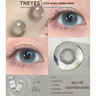 [TNEYES]  Kính Áp Tròng - Lens Mắt Màu IRIS BLUE Full Độ Giãn Tròng 14.2mm Có Độ Cận 0-8 Độ