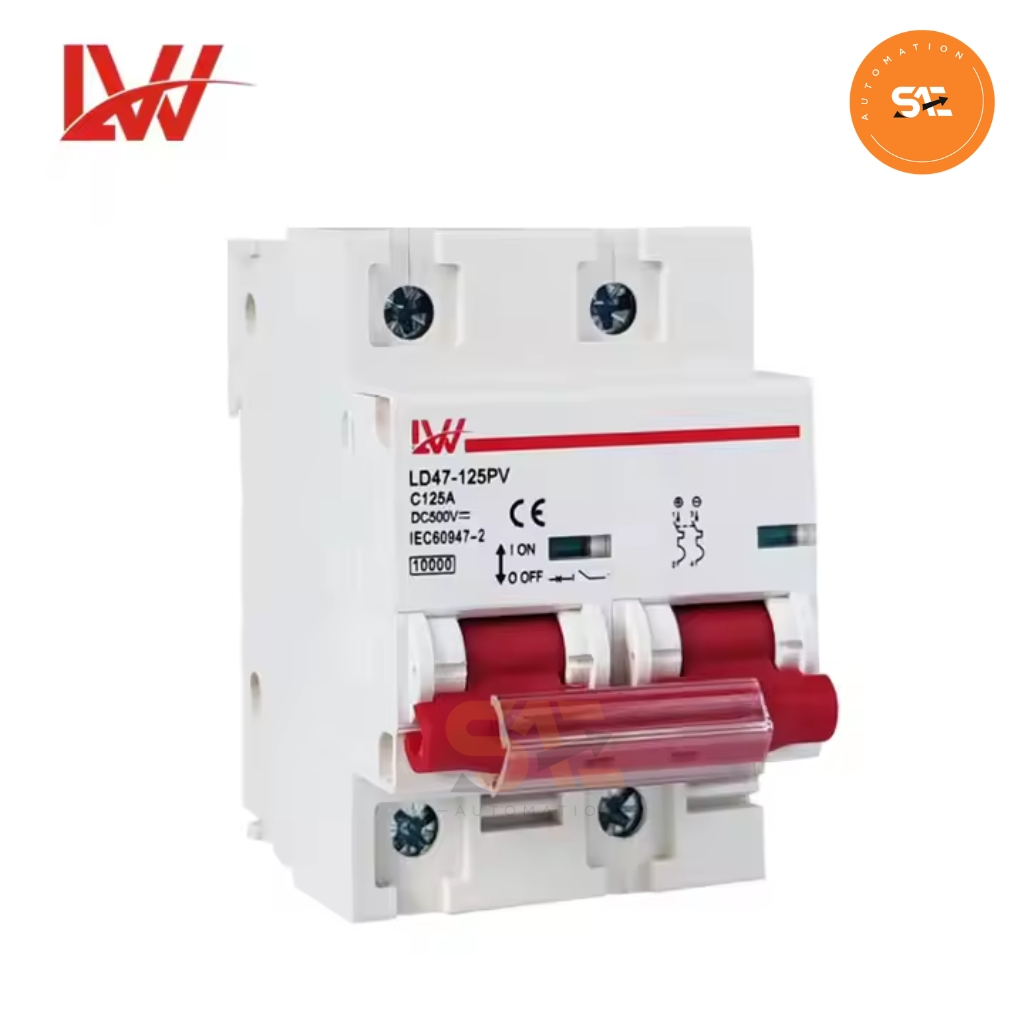 Attomat DC 16A / 20A / 25A / 32A / 40A / 50A / 63A /125A 1000VDC LW, MCB DC 2P 16-125A 1000VDC