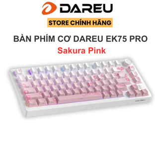Bàn phím cơ DAREU EK75 PRO Sakura Pink (TRIPLE MODE: Type-C - Bluetooth - USB 2.4G)