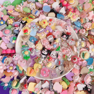Combo 100 charm dẹp slime trong suốt, phụ kiện trang trí kẹp tóc, làm đồ handmade, DIY, trang trí