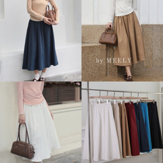 Chân váy xoè dáng dài Meely chất liệu kaki tencel mềm dáng  váy bồng xoè giữ form chất vải hạn chế nhăn màu sắc đa dạng