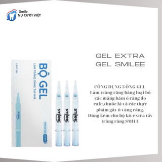 [TẶNG BÀN CHẢI]Gel Smilee Extra Bộ 3 Viên Gel Tẩy Trắng Răng Làm Trắng Răng Tại Nhà Tại Nhà An Toàn Men Răng