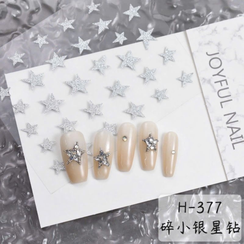Sticker dán móng hình ngôi sao vàng/ Sticker dán móng hình ngôi sao bạc/ Miếng dán móng hình ngôi sa