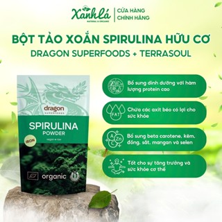  Bột Tảo Xoắn Spirulina Hữu Cơ Dragon Superfoods + Terrasoul Bổ Sung Dinh Dưỡng Protein Làm Sinh Tố 200gr 