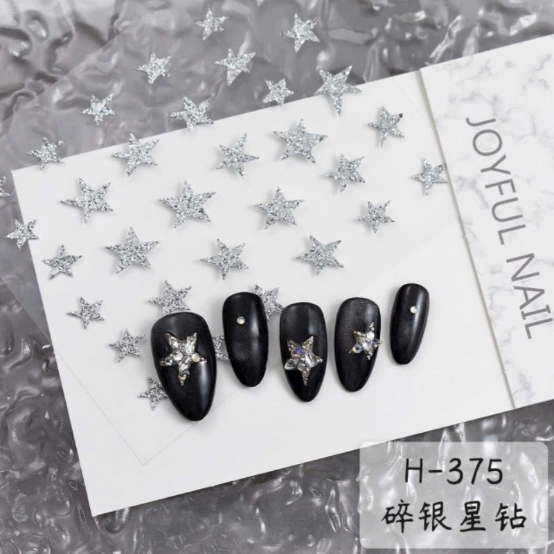 Sticker dán móng ngôi sao vàng, bạc/ Miếng dán móng ngôi sao vàng,bạc