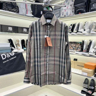 Áo sơ mi kẻ nam nữ dài tay PB lụa thô hoạ tiết kẻ sọc to màu nâu đen đỏ trầm cao cấp boy phố SM179P