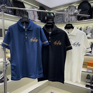 Áo Polo Nam Nữ Cổ Bẻ Eo Vì Cotton Gai Thêu Chữ Kí Ngực Phối Logo Vỏ Ốc Sau Lưng Mix Sọc Ống Tay Dành Cho Anh Em Boy Phố