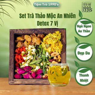 Set Trà Thảo Mộc An Nhiên Detox Bảy Vị Tiệm Trà 1990s, Thanh Nhiệt, An Thần, Ngủ Ngon, Đẹp Da