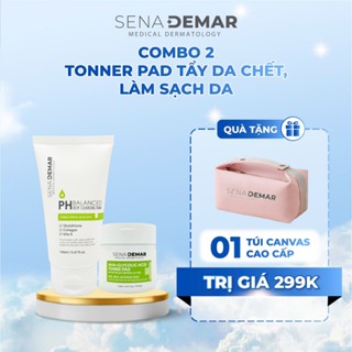  Combo Sữa Rửa Mặt & Toner Pad AHA SenaDemar Giảm Mụn,Se Khít Lỗ Chân Lông. 