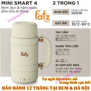 Bình đun và hâm nước pha sữa di động thông minh tiện dụng Fatzbaby Fatz Mini Smart 2 FB3625VA, Mini Smart 4 FB3623FD
