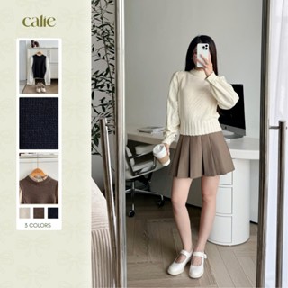 Áo len cổ bèo phối tay, chất liệu mềm mịn, không xù, không dặm ngứa thời trang Calie Al159