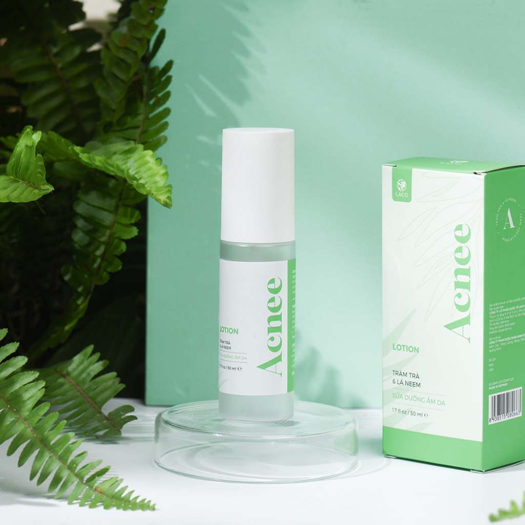 lotion Tràm Trà - Lá Neem Laco Acnee tinh chất chấm mụn giảm da mụn