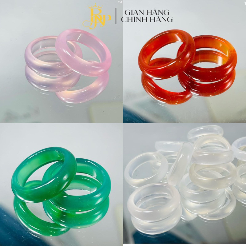 Nhẫn mã não BNP các màu, đủ sezi tay