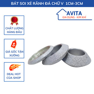 Đầu soi, bát soi xẻ rãnh đá chữ V lắp máy mài cầm tay 1cm-3cm