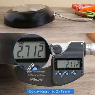 Chảo vân đá chống dính tự nhiên Elmich Full Induction 24cm Xuất xứ CH Séc kèm vung kính dùng bếp từ