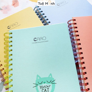 Sổ 200 trang B5 lò xo kép Caro/ Dotgrid bìa cứng giấy siêu dày chống lem mực vở Klong bullet journal