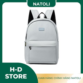 Balo nam nữ NATOLI B2 màu xám, Balo đi học chống nước, có ngăn chống sốc