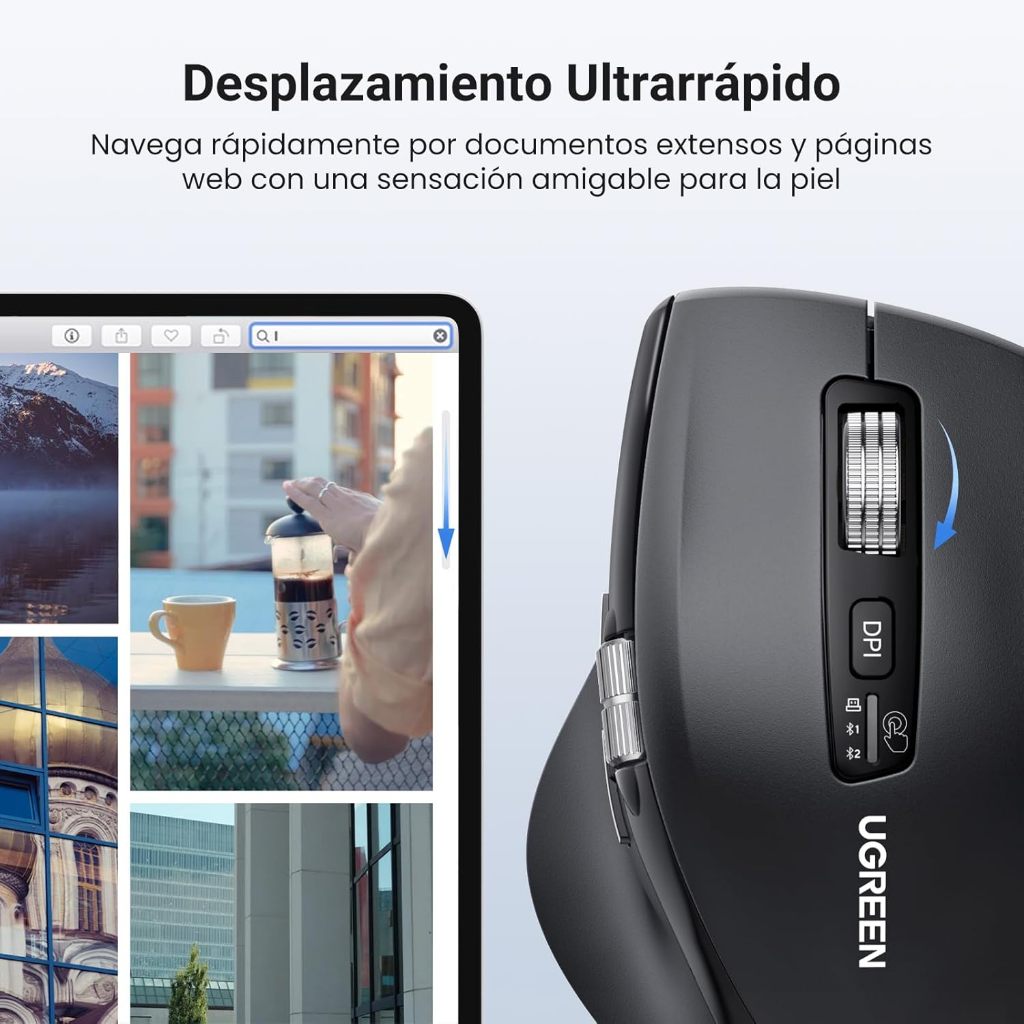 Chuột không dây Ugreen 45792 M751, Bluetooth 5.4 & Wirelless 2.4GHz 5000DPI 5 cấp độ KEM 2 PIN | BigBuy360 - bigbuy360.vn