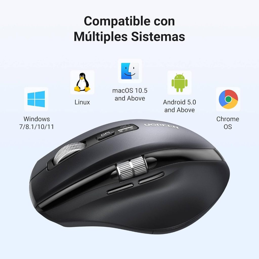 Chuột không dây Ugreen 45792 M751, Bluetooth 5.4 & Wirelless 2.4GHz 5000DPI 5 cấp độ KEM 2 PIN | BigBuy360 - bigbuy360.vn