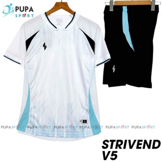 Bộ Đồ Thể Thao Nam Nữ Cộc Tay, Bộ Quần Áo Bóng Đá STRIVEND V5 màu TRẮNG, Chất Mè Hàn, Thoáng Khí, Có In Tên Số ​