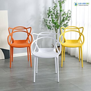 Ghế nhựa đúc nguyên khối cafe văn phòng có tựa lưng cao xếp chồng giá rẻ LAD3008