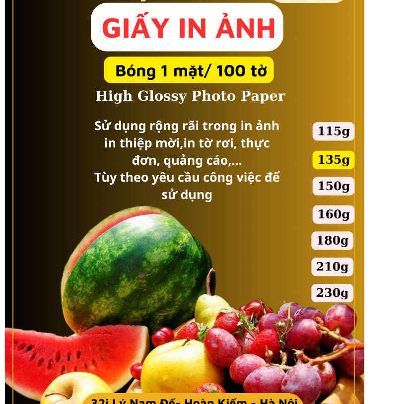 Giấy in ảnh 135g -1 Mặt A4
