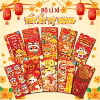  Bộ lì xi tết 2025 xuân Ất Tỵ màu đỏ may mắn sinh tài lộc 