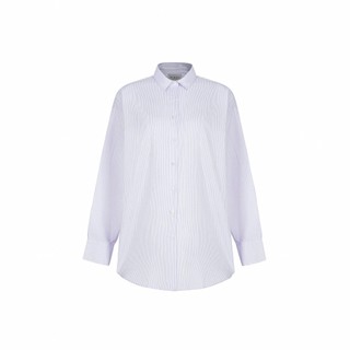 RUBIES Striped Shirt - Áo Sơ Mi Nữ Vải Kate Silk Dáng Rộng Oversize Tay Dài Cổ Đức