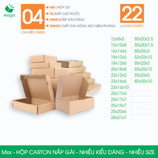  Combo 20-25 hộp carton nắp gài đóng hàng - Nhiều size - Nhiều kiểu dáng - Hộp gói hàng hộp quà 