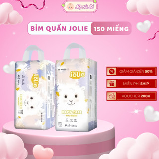 Combo 100 Bỉm Quần Jolie Loại 1 phiên bản nâng cấp Cho Bé mặt in 3D và hạt hút ẩm Bỉm mỏng chỉ 2mm