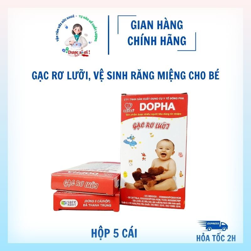 GẠC RƠ LƯỠI DOPHA - VỆ SINH RĂNG MIỆNG CHO BÉ