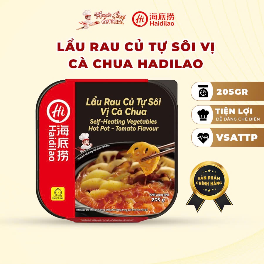 Lẩu Tự Sôi Haidilao Lẩu Rau Củ Tự Sôi Vị Cà Chua Ngọt Nhẹ Chua Thanh  205gr Magic Cook Official