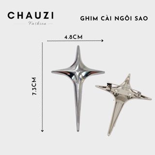 Thời Trang Ghim Cài Áo Hình Ngôi Sao Bằng Kim Loại CHAUZI GNS1 Kiểu Dáng Đơn Giản Cá Tính Dành Cho Nam Nữ