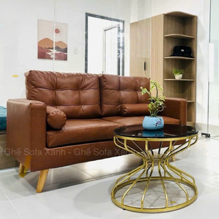  Băng Ghế Sofa Phòng Khách Dài 1m4 Bọc Da Nâu Sang Trọng - Mẫu Ghế Sofa 1m4 Đẹp Cho Phòng Khách Nhỏ 